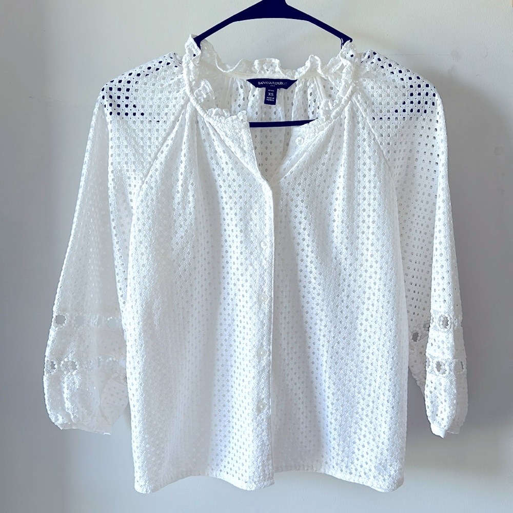 Banana Republic White Summer Tops